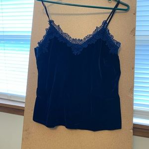 Navy blue 4 pc velvet pajama set.